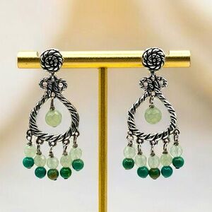 Carolyn Pollack Relios 925 Sterling Silver Turquoise Quartz Chandelier Earrings